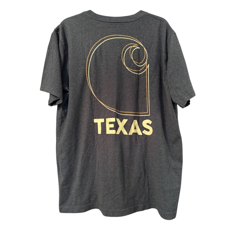 Carhartt Relaxed Fit Texas Logo Graphic T‎ Shirt Mens Large Gray Cotton Blend